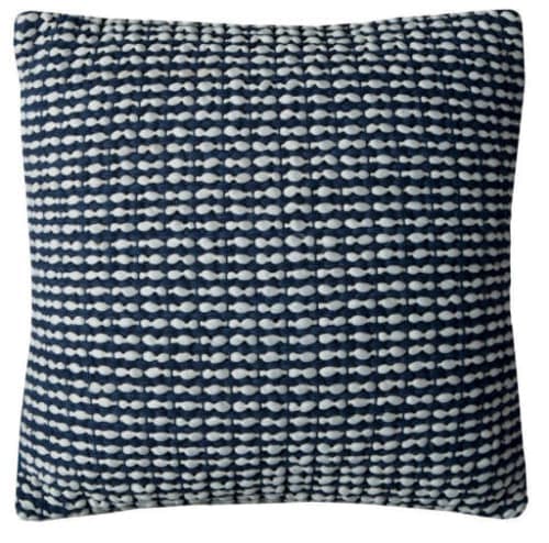 Navy/White Texture Stripe Throw Pillow (20"x20") image