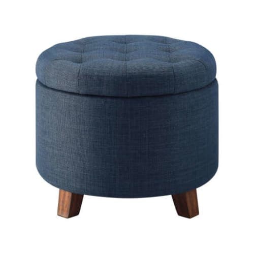 Tufted Round Storage Ottoman image