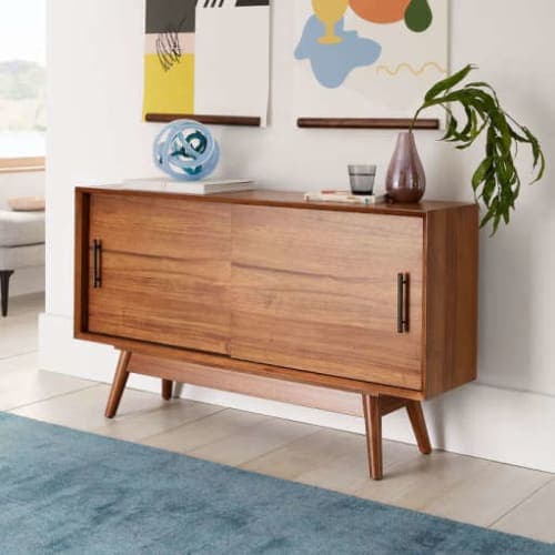 Mid-Century Narrow Media Console 48inch image