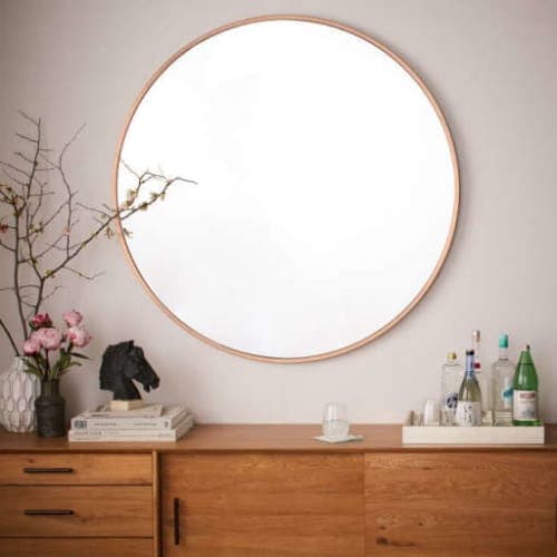Metal Framed 48" Round Mirror image