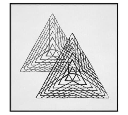 CHARCOAL GEOMETRIC FRAMED PRINT image