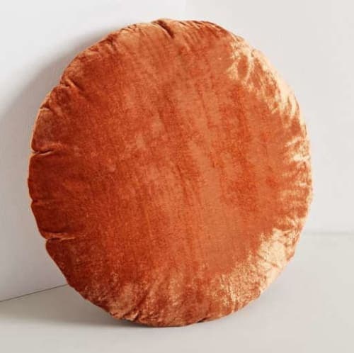 Round Lush Velvet Pillows (Copper) image