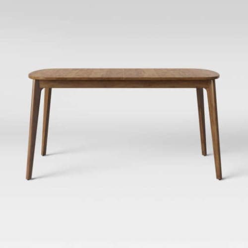 Astrid Mid Century Dining Table with Extension Leaf Brown image
