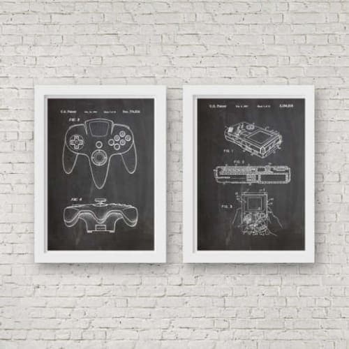 Nintendo Posters Video Game Art Set of Nintendo Patent Prints Gaming Posters Gaming Decor Gift for Gamer Computer Wall Art Computer WB065 image
