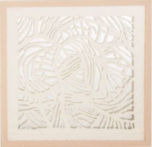 Modern 24 Inch Wood and Glass Abstract Wall Art by Studio 350 - White image