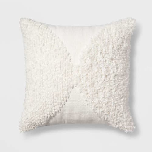 Tufted Half Circle Square Throw Pillow image