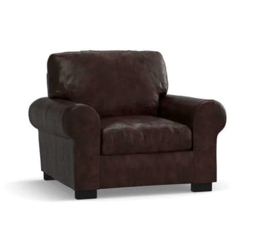 TURNER ROLL ARM LEATHER ARMCHAIR image