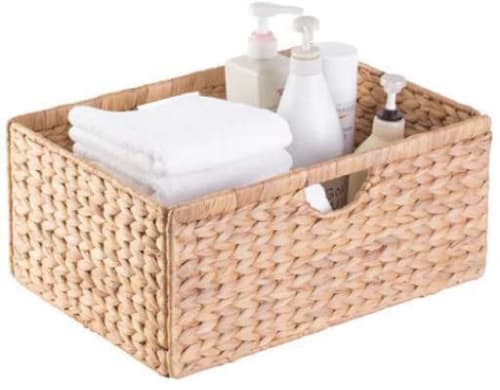 Natural Water Hyacinth Wicker Basket image