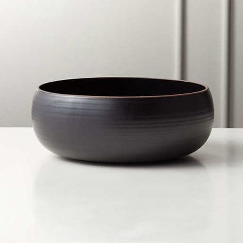 Madera Large Black Terracotta Serving Bowl image