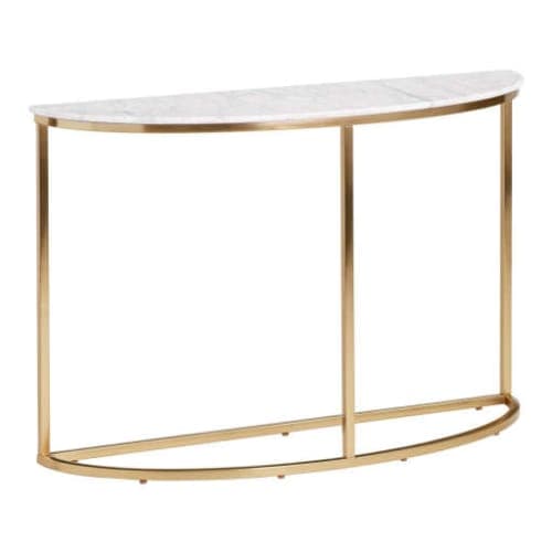 Half Round White Marble Milan Console Table image