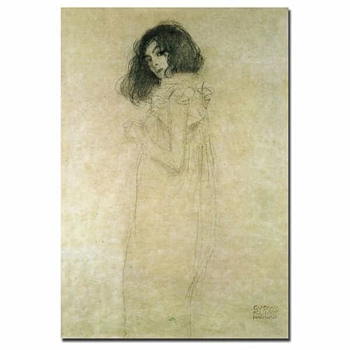 Portrait of a Young Woman 1896-97 by Gustav Klimt Painting Print on Wrapped Canvas image