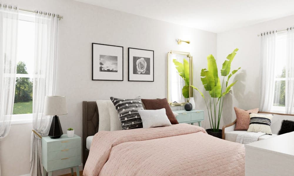 Rose and Mint: Mid-Century Glam Bedroom