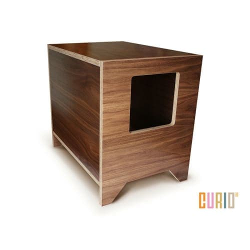 Walnut Modern Litter Box Enclosure image