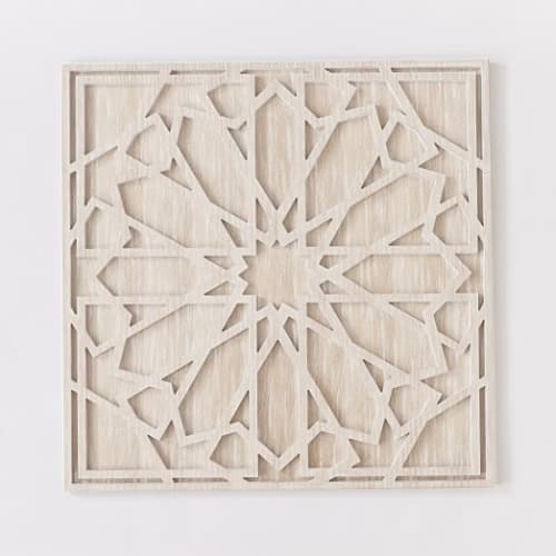 Graphic Wood Wall Art  Whitewashed image