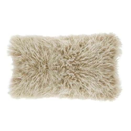 Ciah Mongolian Rectangular Faux Fur Pillow Cover With Insert-20"x12" image
