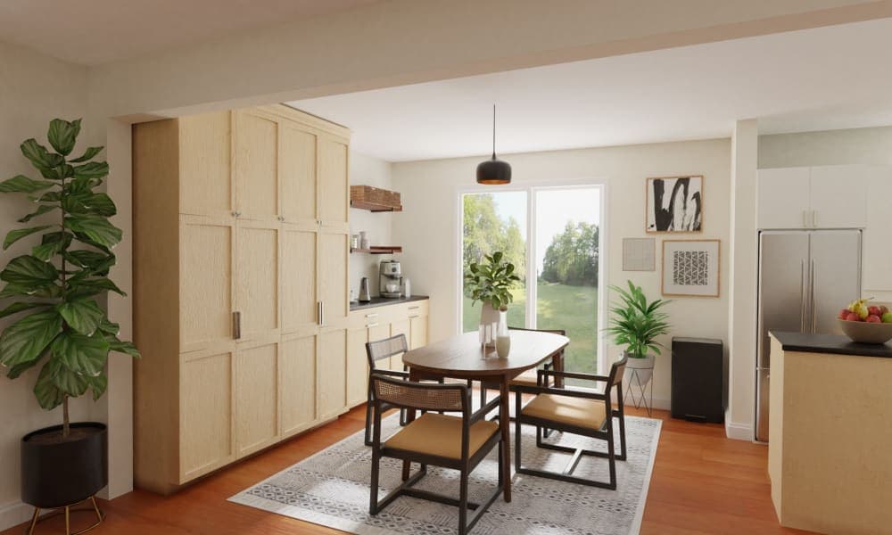 Natural Cane Chairs: Modern Farmhouse Dining Room