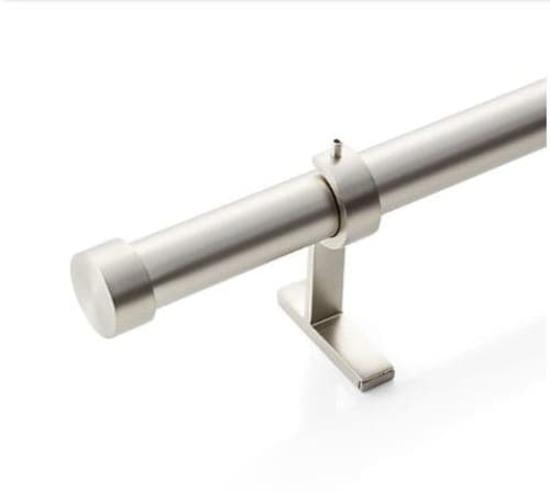 CB Brushed Nickel End Cap Finial and Curtain Rod Set 120-170 image