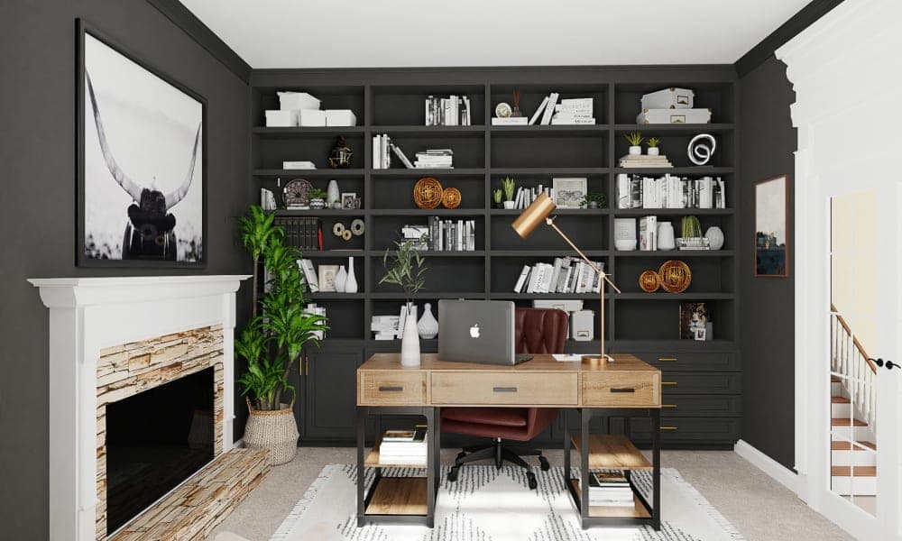 Masculine Workspace: Urban Farmhouse Home Office