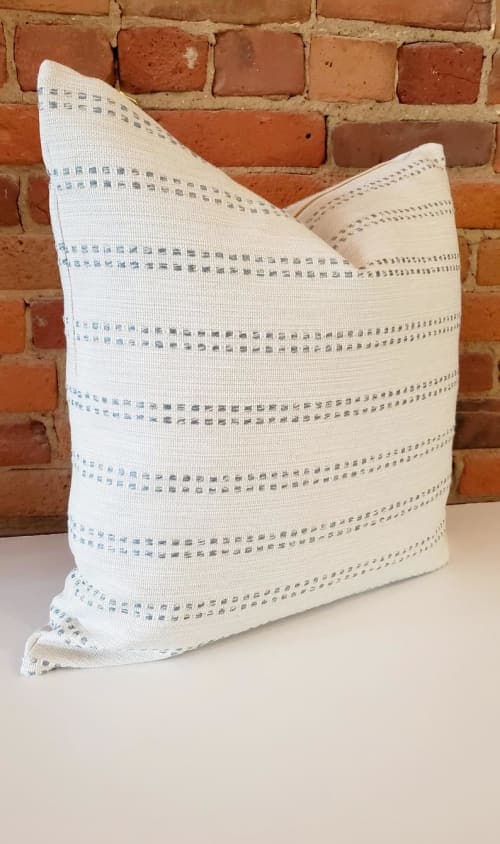 Blue and white striped pillow cover, Modern throw pillow cover image