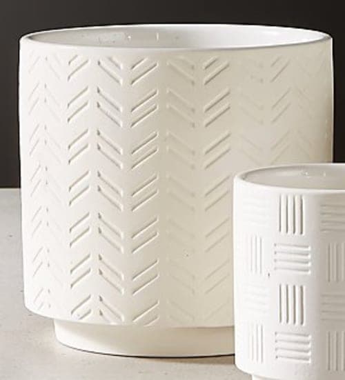 3Piece White Loom Planter Set image
