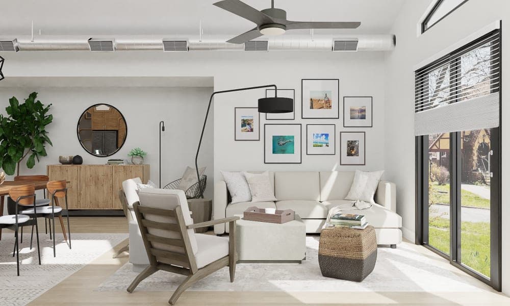 Open Plan: Urban Modern Living and Dining Room