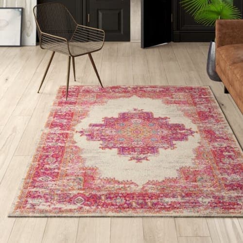 Abbate Oriental Area Rug in Ivory/Pink
image