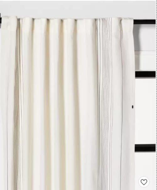 Engineered Plaid Curtain Panel Sour Cream Gray image