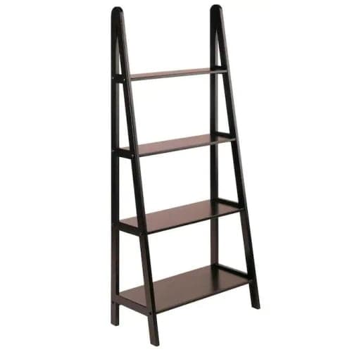 Winsome Wood Avalon Dark Espresso Wood 4 Shelf Ladder Bookcase image