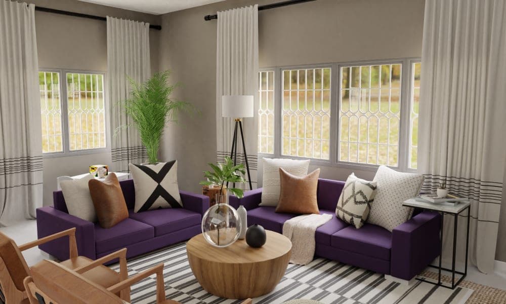 Unique Seating:   Urban Modern Open Living and Dining Room