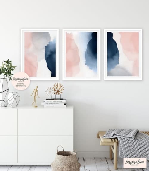 Pink Navy Wall Art Set1 image