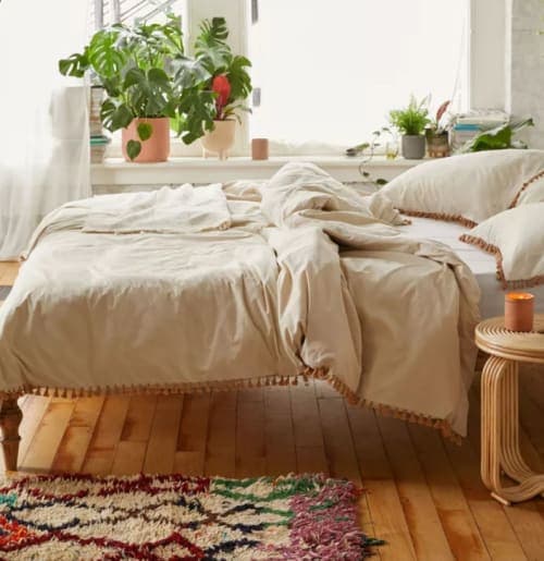 Washed Cotton Tassel Duvet Cover image