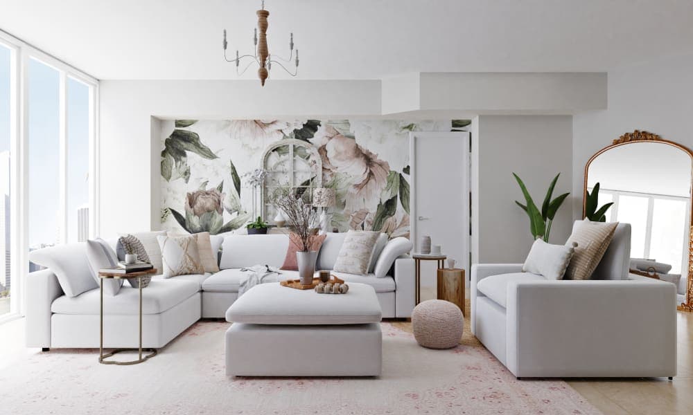 An Airy and Sophisticated Classic Traditional Living Room Worthy of a Magazine