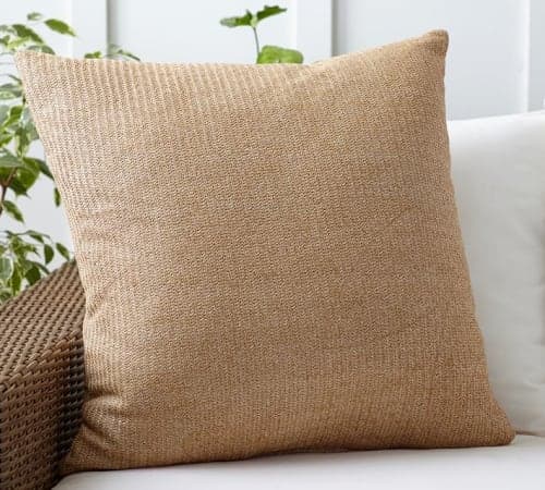 Faux Natural Fiber Indoor Outdoor Pillow 26 Natural With Insert-26"x26" image