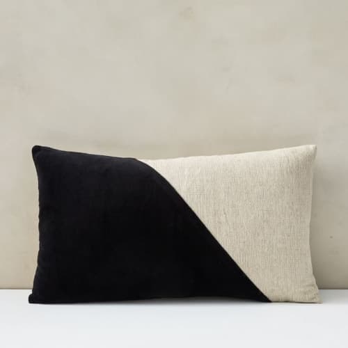 Cotton Linen Velvet Lumbar Pillow Cover No Insert-12"x12" image