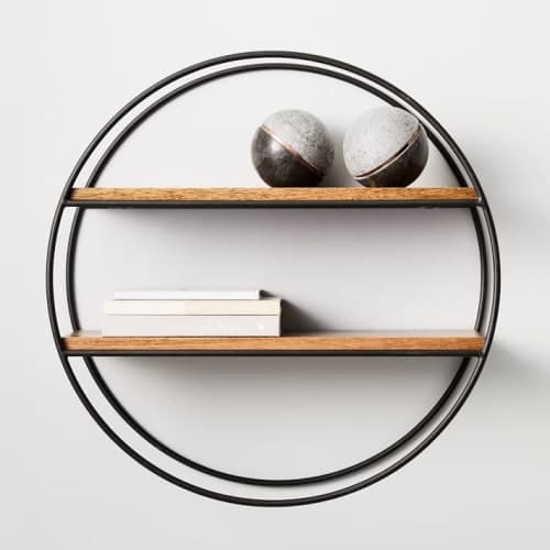 Round Wood & Metal Shelf image