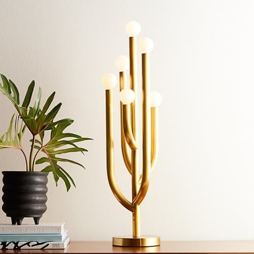 Cacti Glow Brass Table Lamp image