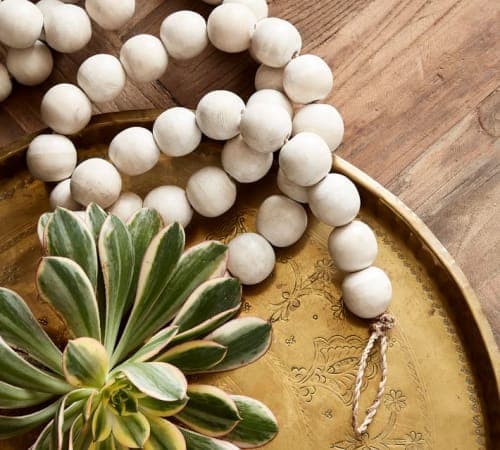 Mango Wood Beaded Garland - Natural image