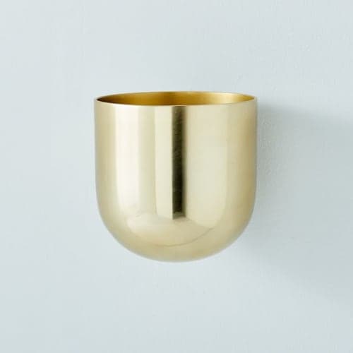 Metal Wallscape Planters, Antique Brass  Small image