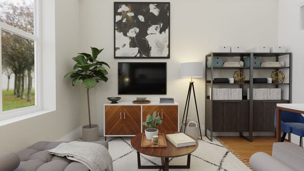 A Mid-Century Small Living Room Designed to Maximize Space Gallery, Image 4