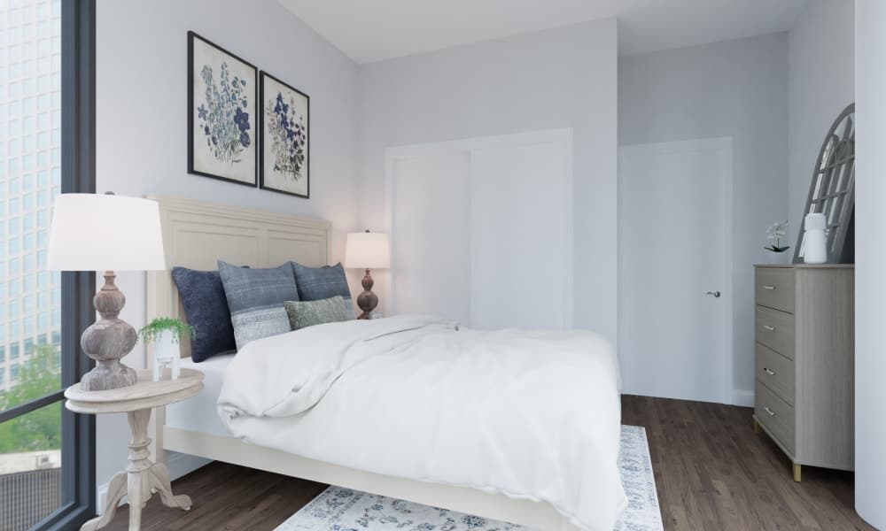 Dreamy Coastal Transitional Guest Room with Plenty of Natural Light
