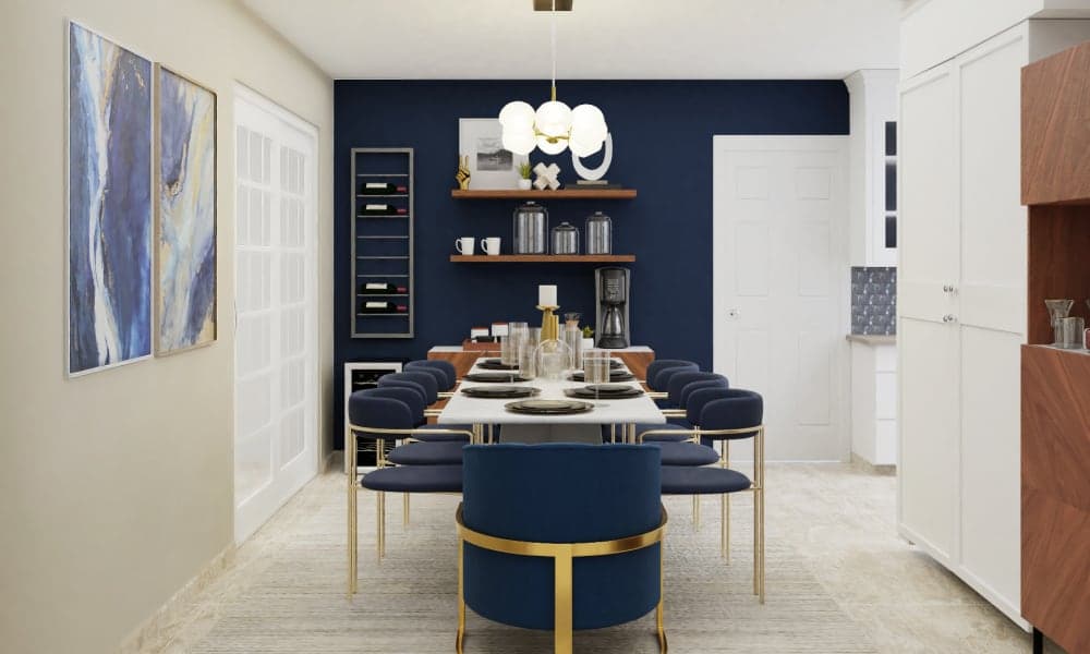 A Stunning Dining Space with Accent Wall