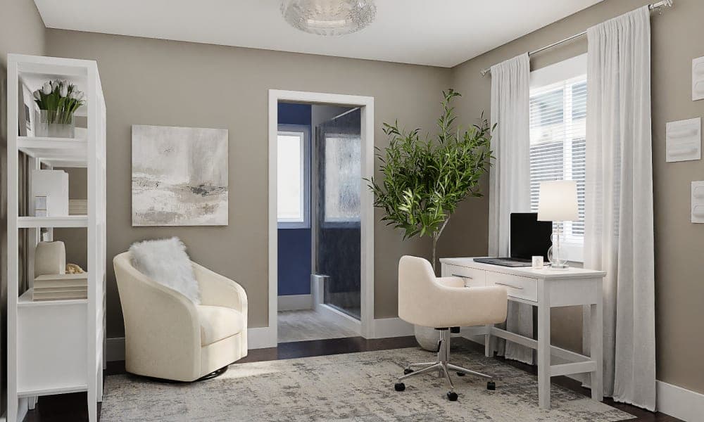 A Home Office That Is Feisty & Chic 