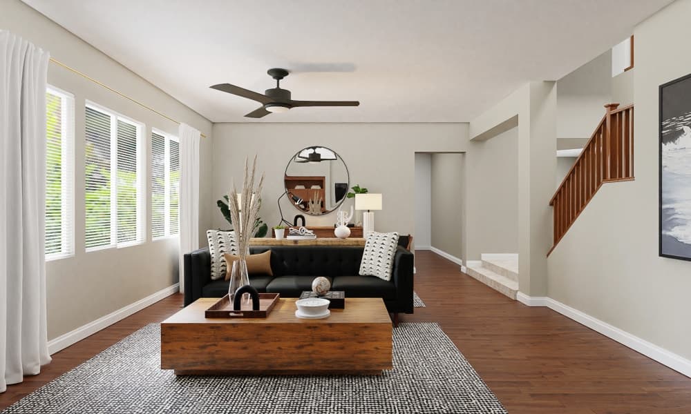 Earthy Accents: Modern Minimal Living Room