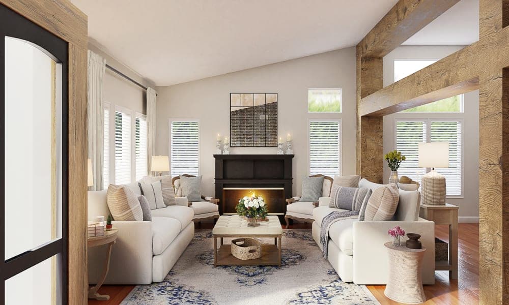 An Exotic French Country Living Room