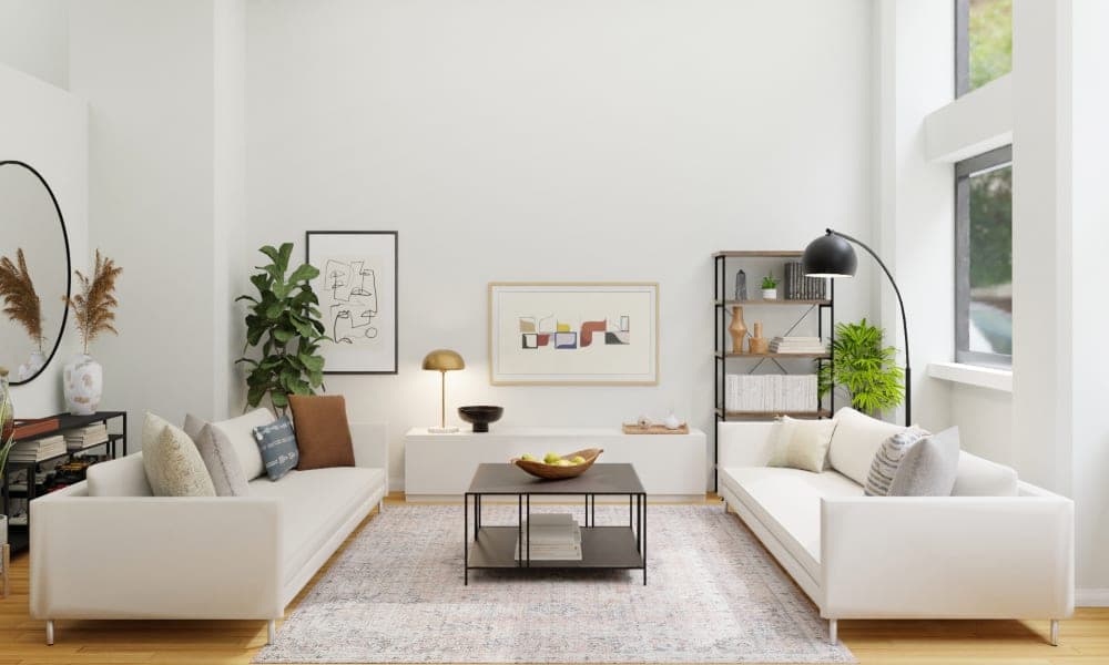 Uniformity Is The Key In this Modern Living-Dining Room