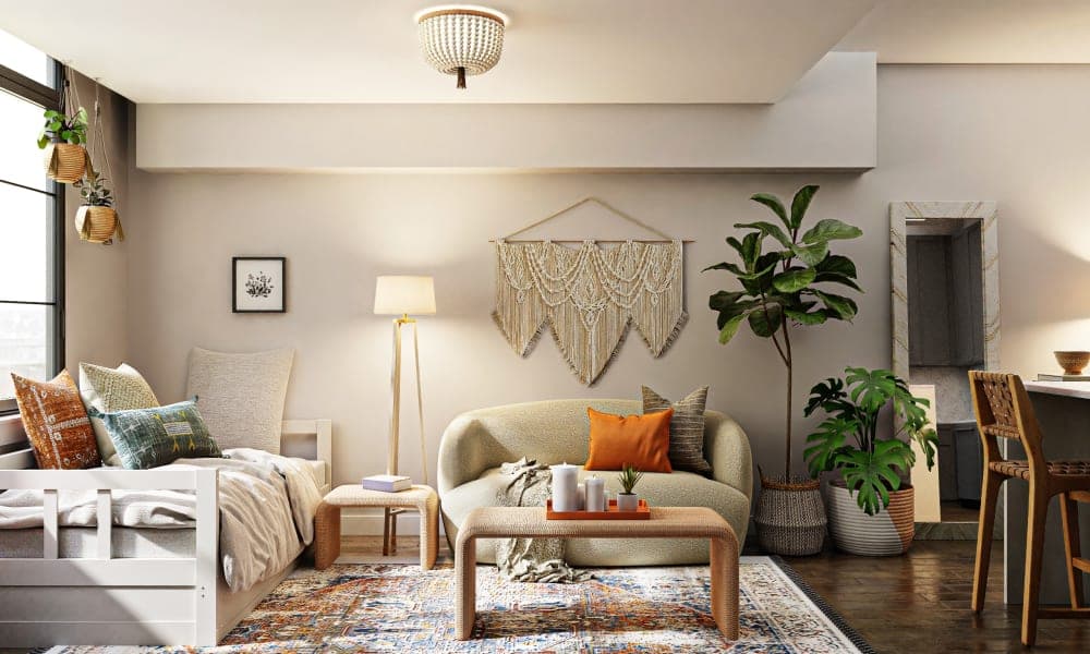 A Bohemian Studio Bursting With Boho Colors & Textures