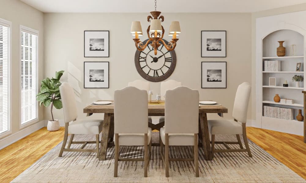 Rustic Accents Add Warmth To This Farmhouse Dining Room