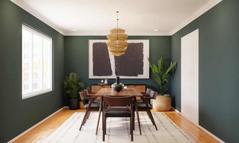 A Woody Mid-Century Modern Dining Room