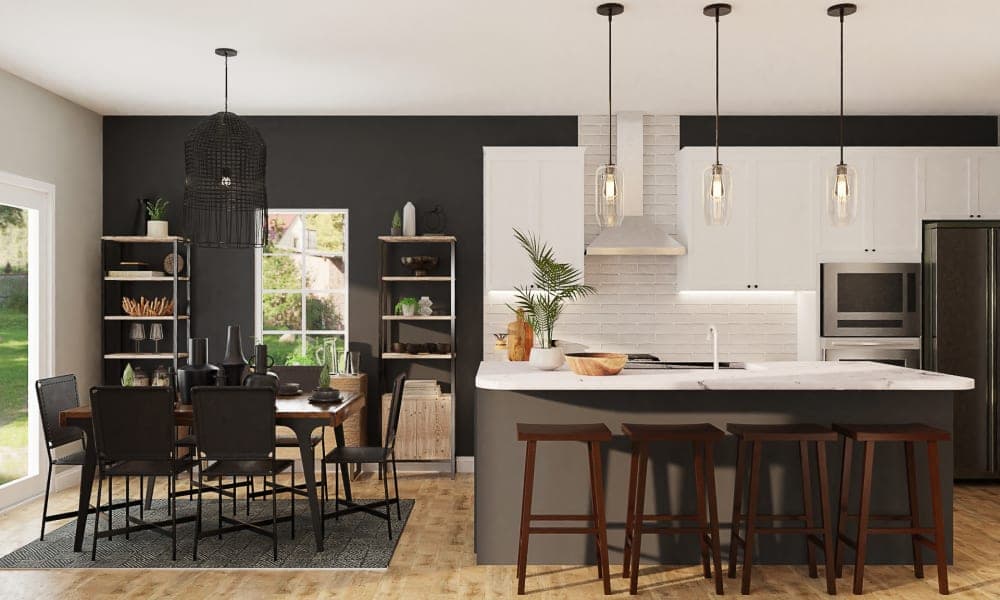 A Warm-Woody Rustic Modern Dining Room