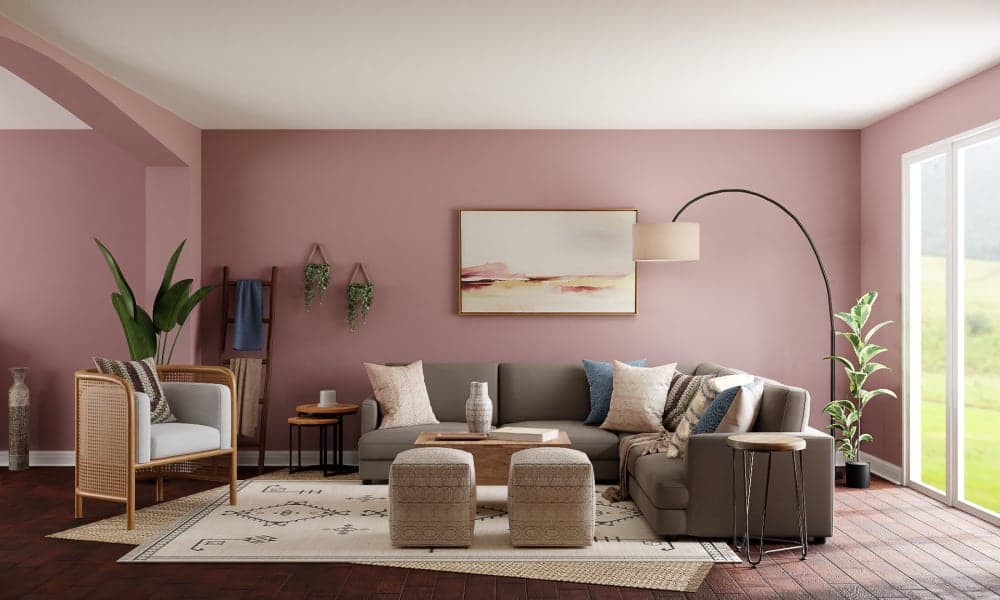 A Boho Coastal Living Room In Blush Notes